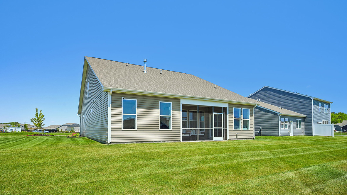 Enjoy the private covered porch in the back of the home.