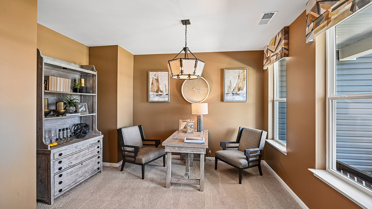 The flex room is a versatile space.