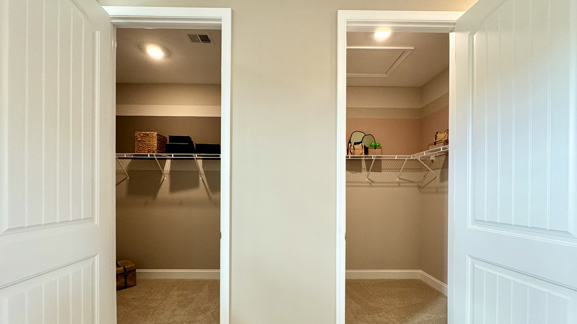 Two walk-in closets in main bedroom.