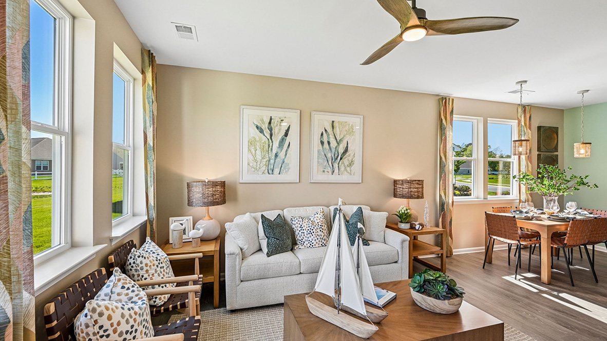 The kitchen is open to the ample great room.