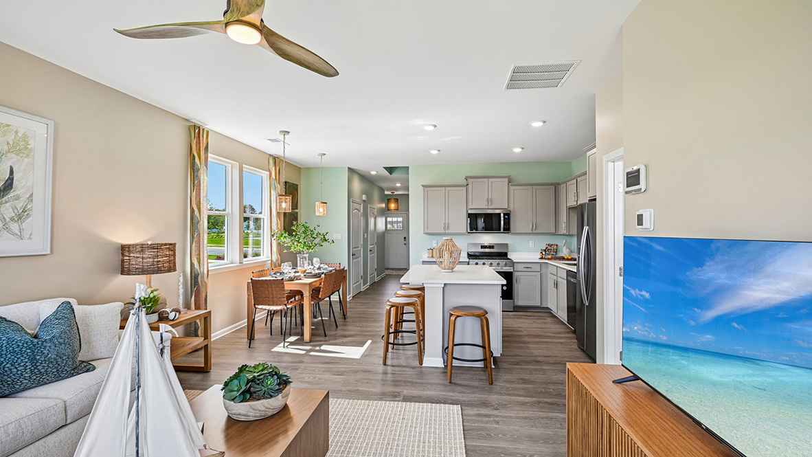 The open floorplan allows for easy entertaining.