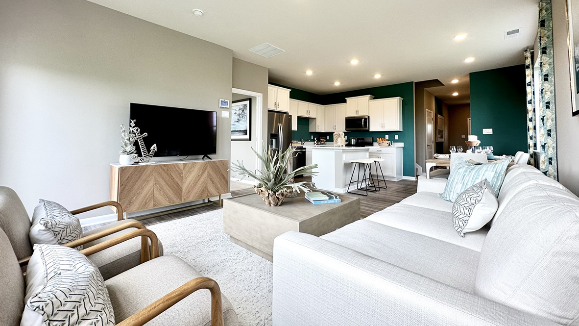 The open floorplan allows for easy entertaining.