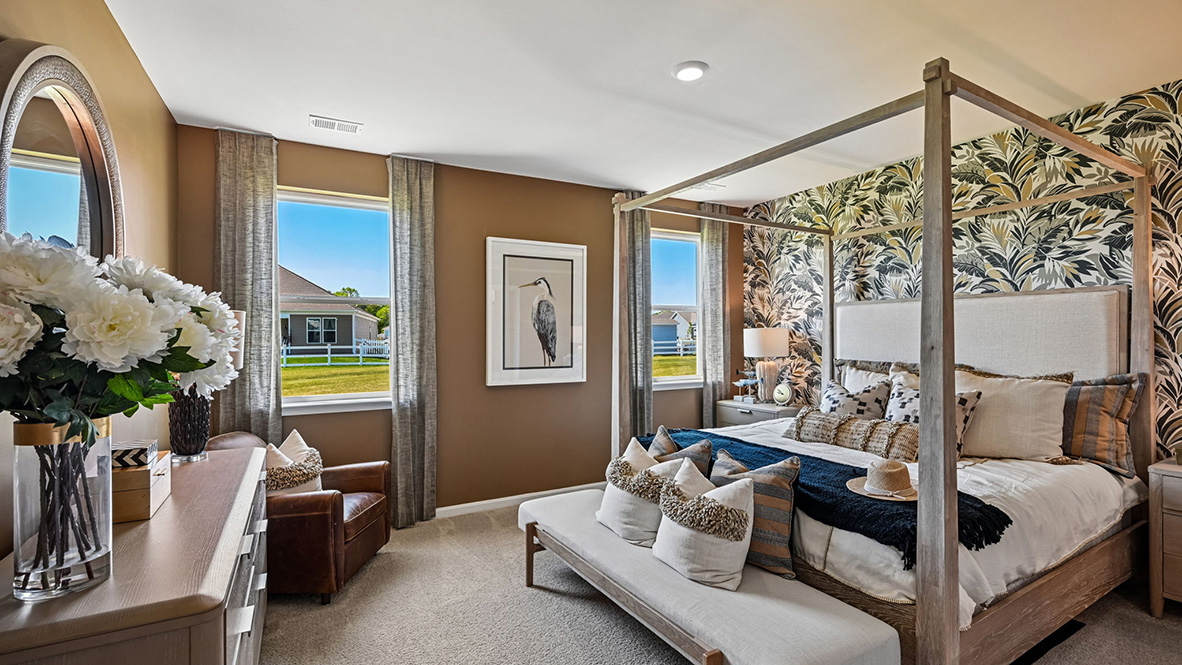 The large owner’s suite is a retreat in the back of the home.