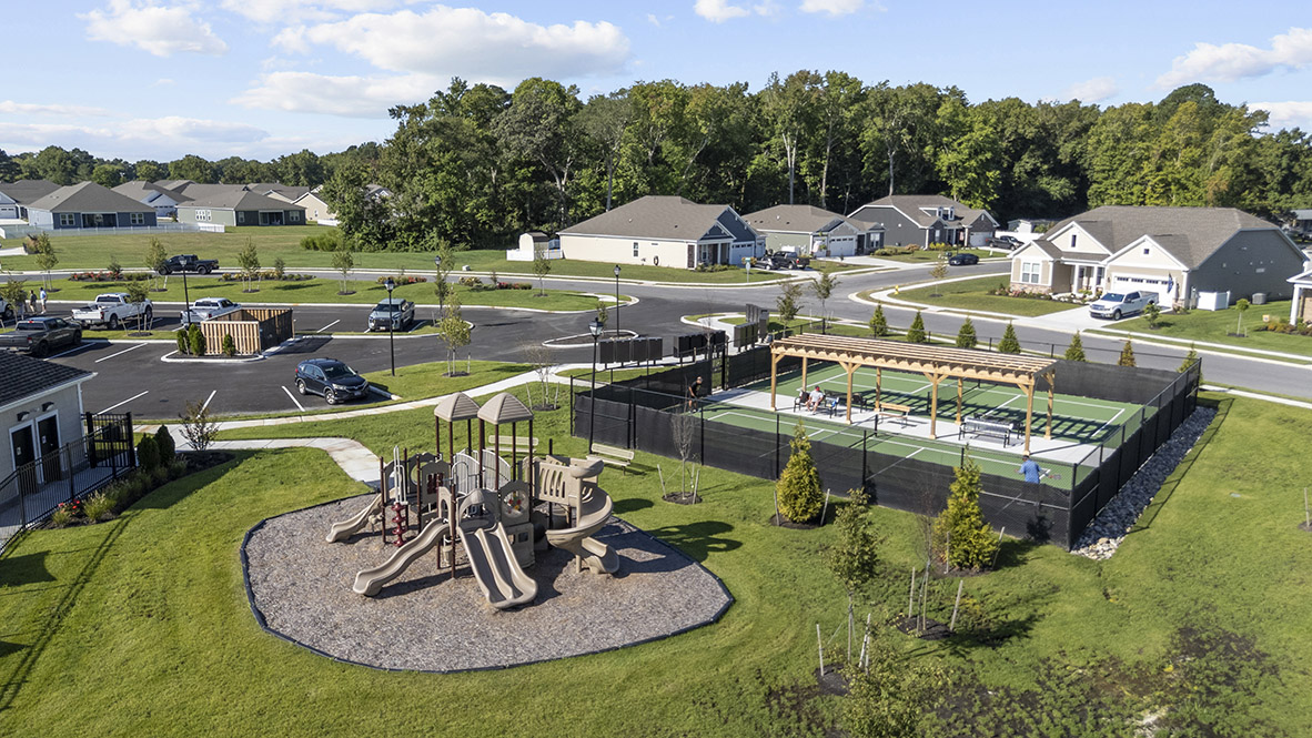 Pickle ball court and tot lot at Coastal Villages.