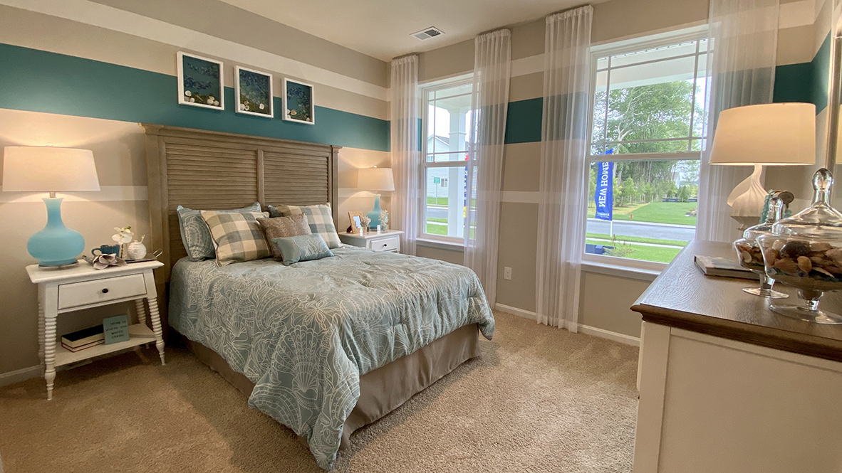 The guest bedroom is at the front of the home.