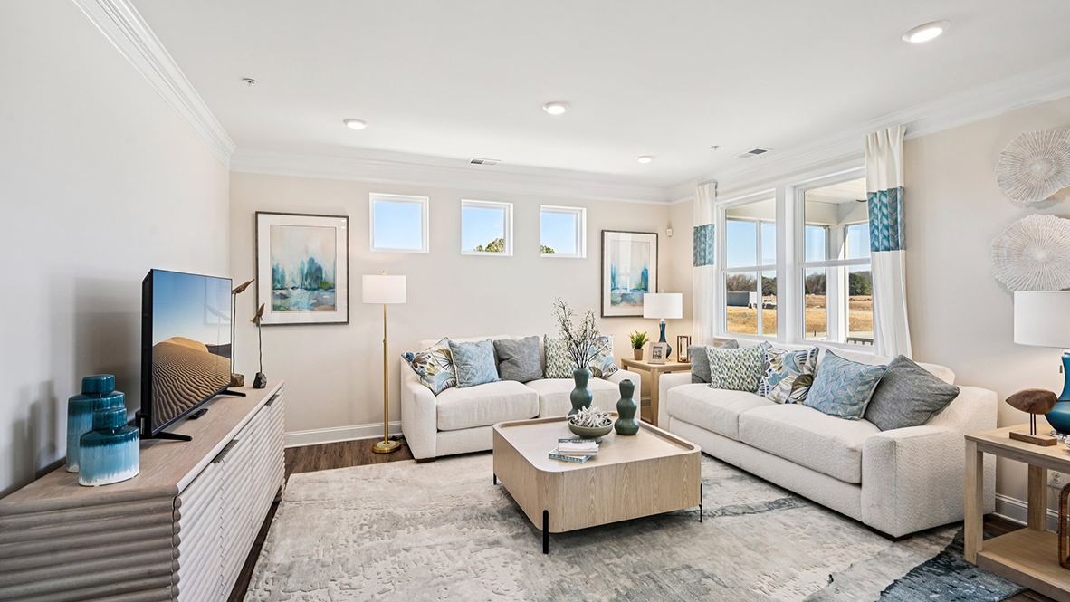 The living area is spacious and open.