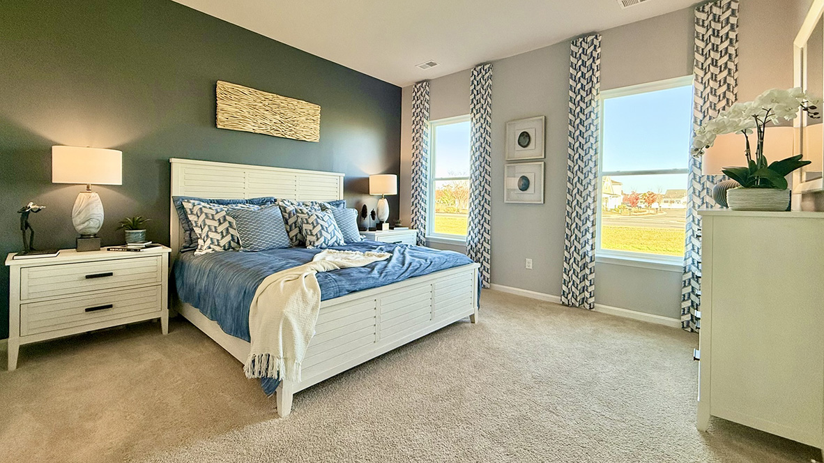 The private owner’s suite is a retreat in the back of the home.