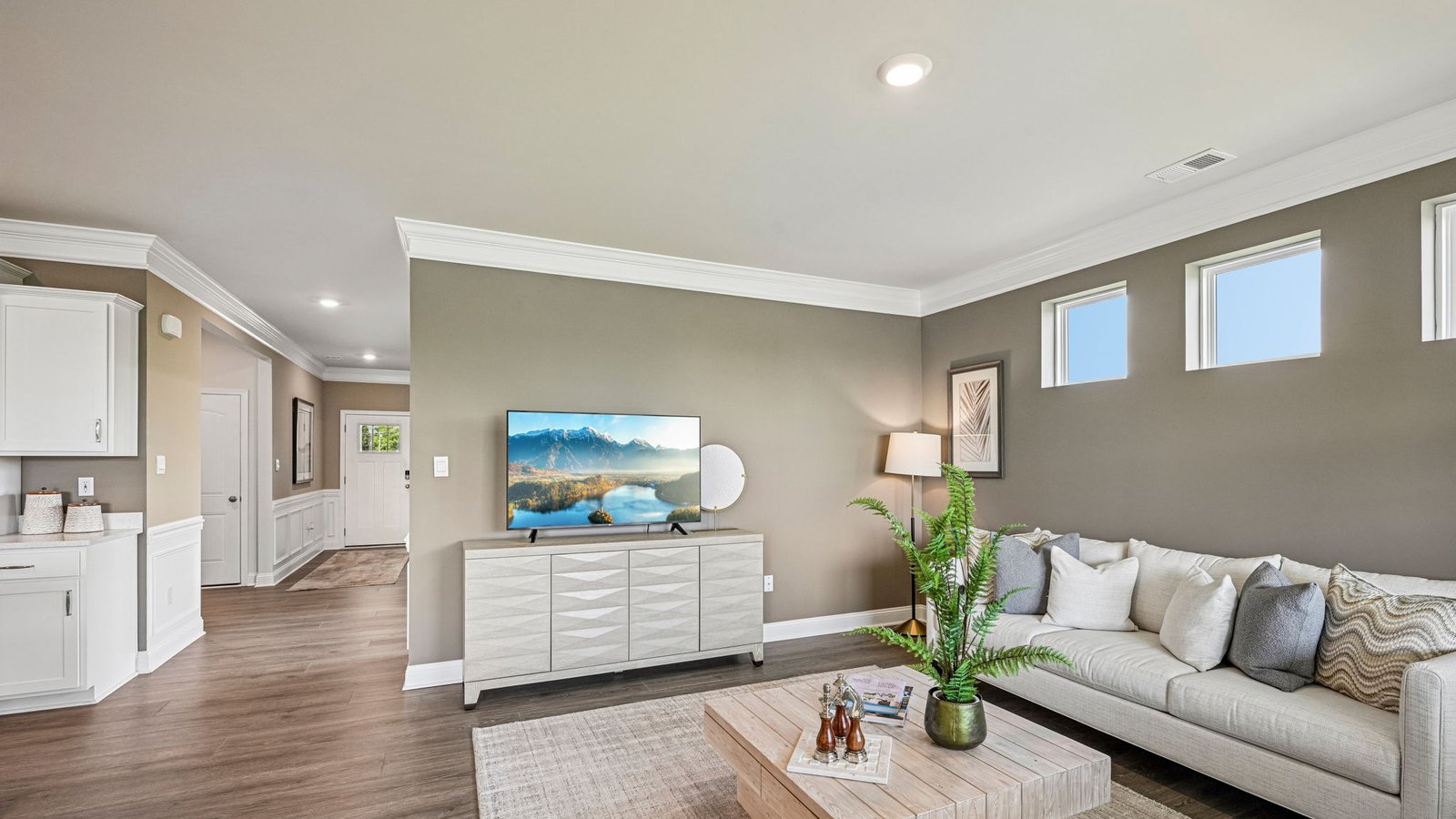 The living area is spacious and open.