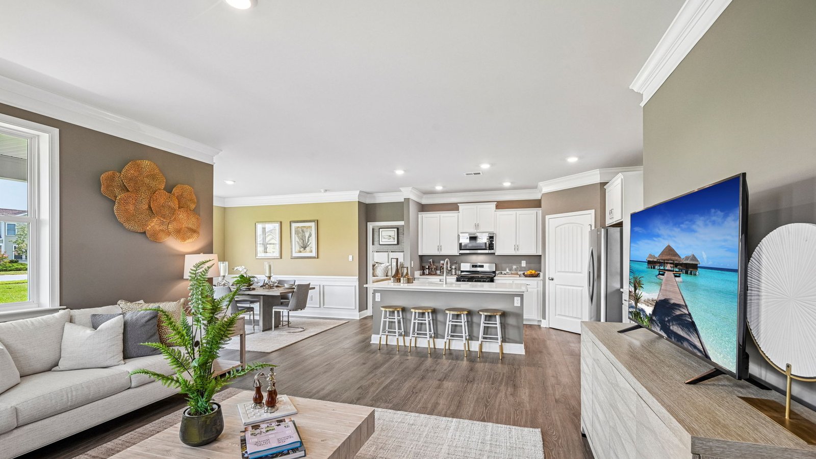 The living area is spacious and open.