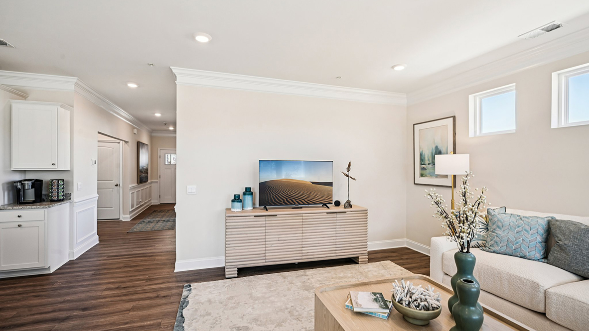 The living area is spacious and open.