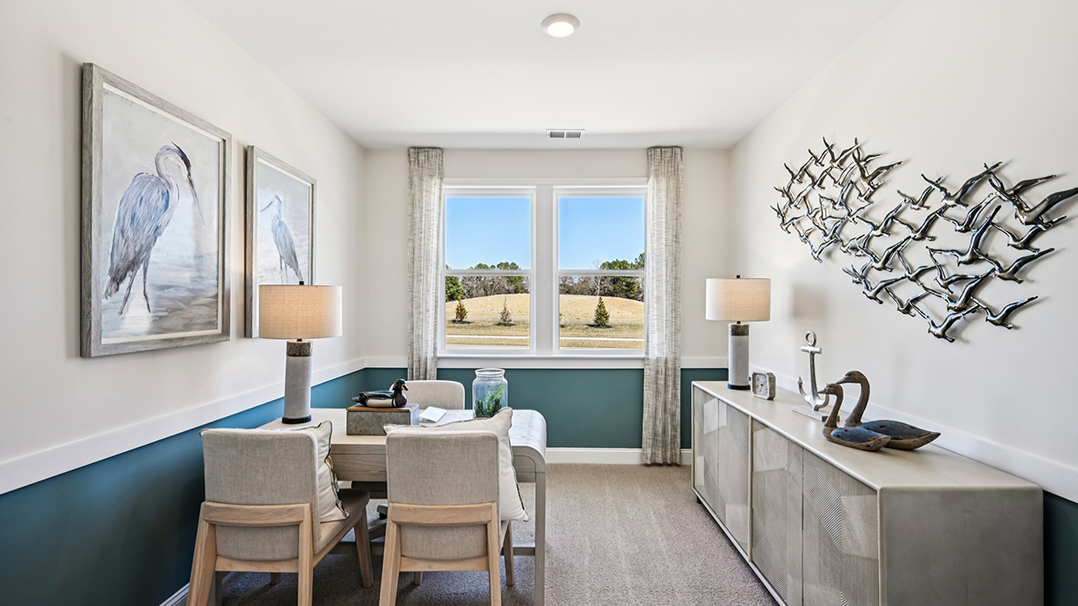 The inviting flex room is a versatile space.