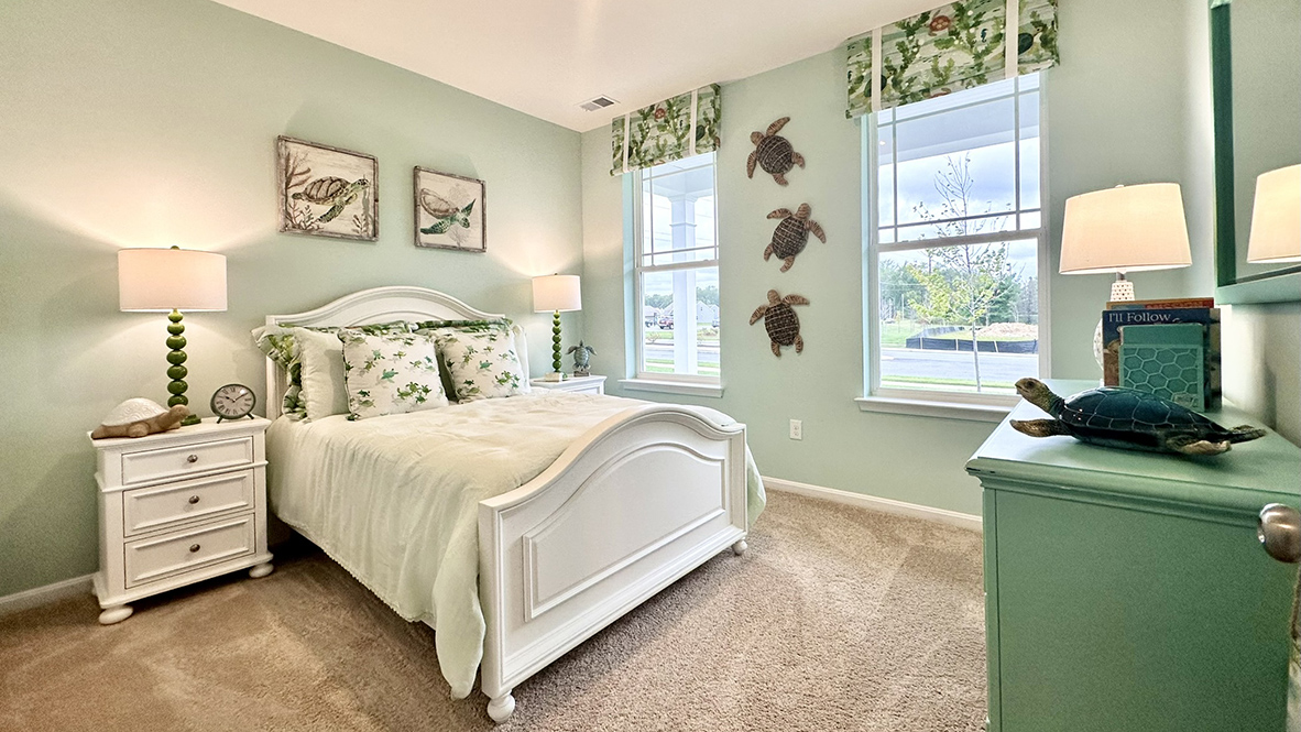 The guest bedroom is at the front of the home.