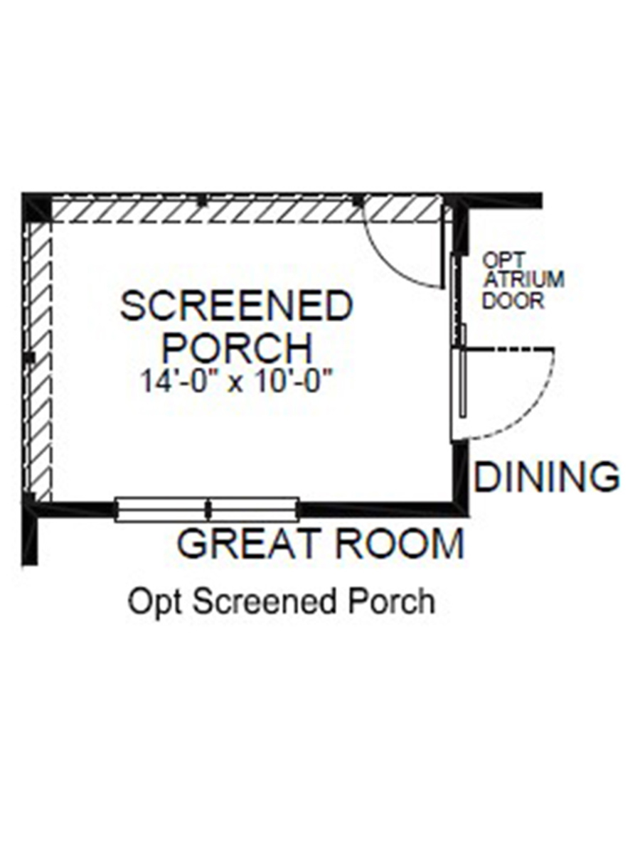 Screened porch option