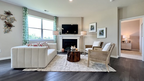 The living room has the option of a gas fireplace.
