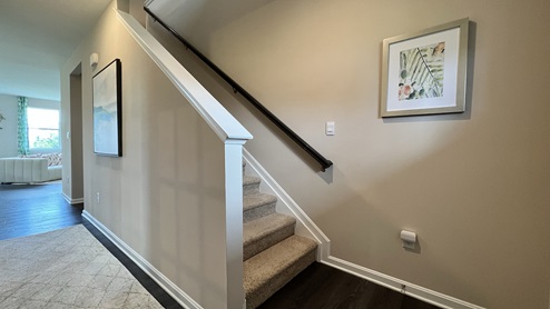 The stairways brings you to the loft upstairs.