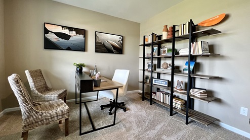 The flex room is a perfect space to use as a home office.