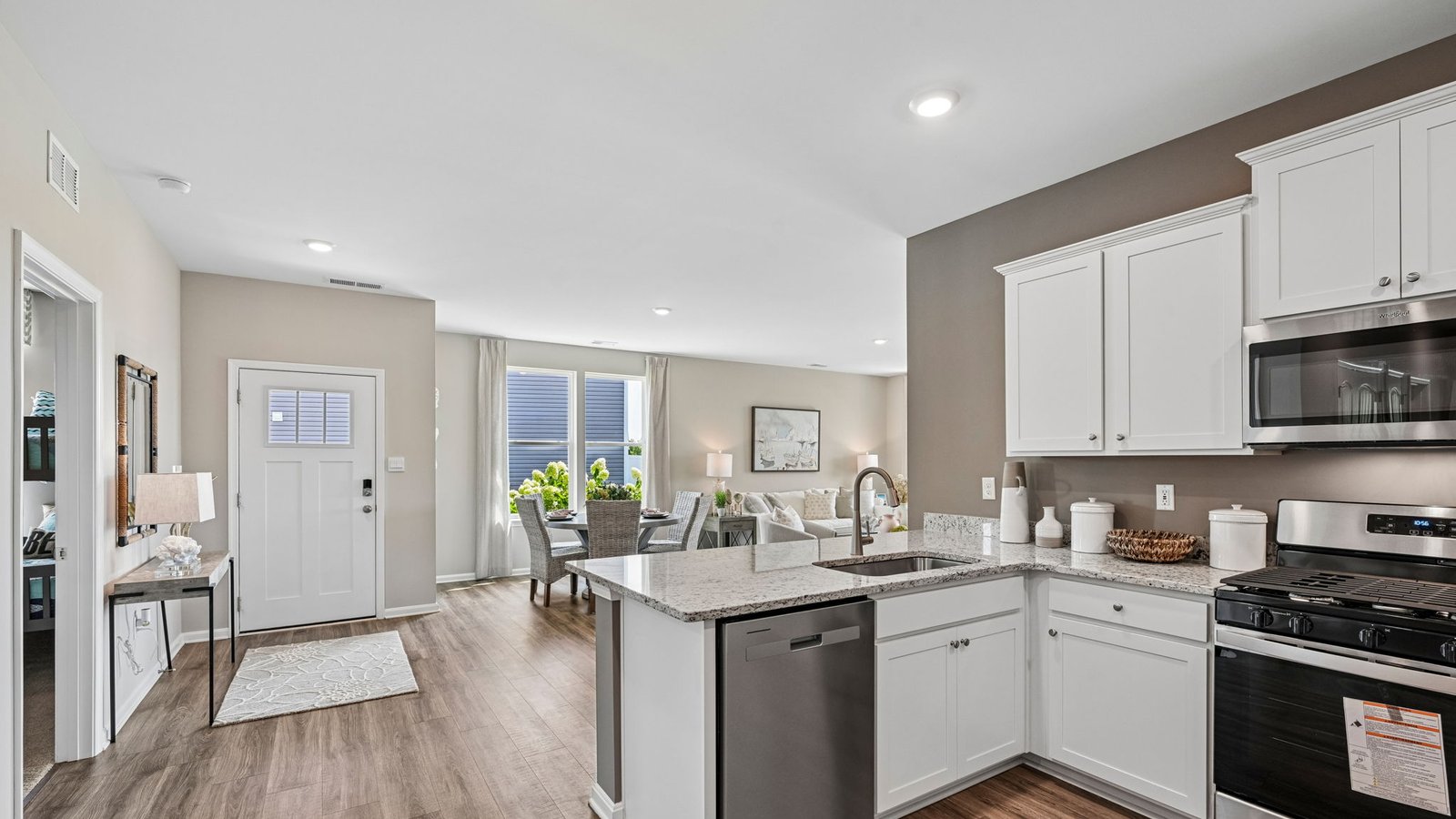 Modern kitchen with inviting layout.
