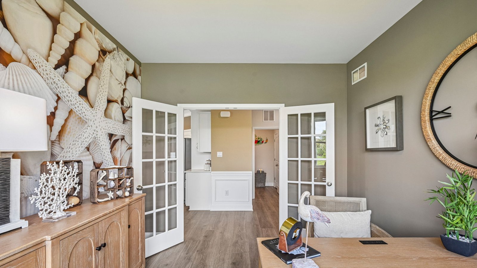 The inviting flex room is a versatile space.