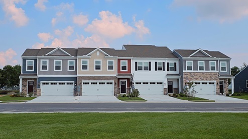 An exterior picture of a Brentwood townhome four pack of homes.