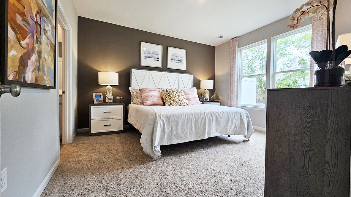 The private main suite is tucked in the back of the home.