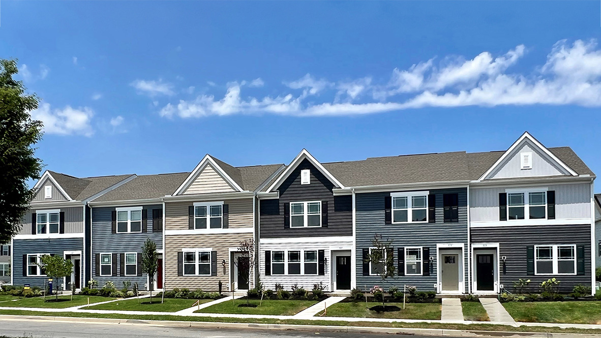 A row of Jefferson townhomes.