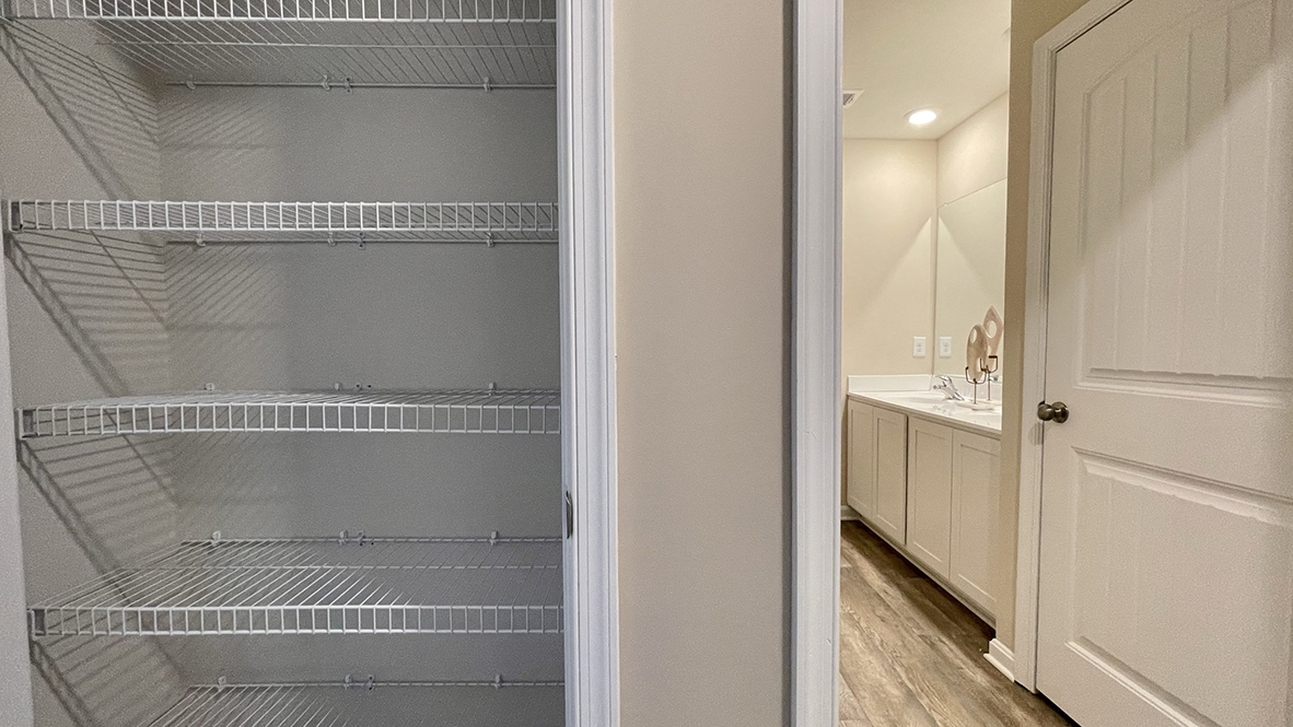 There is a hallway linen closet.