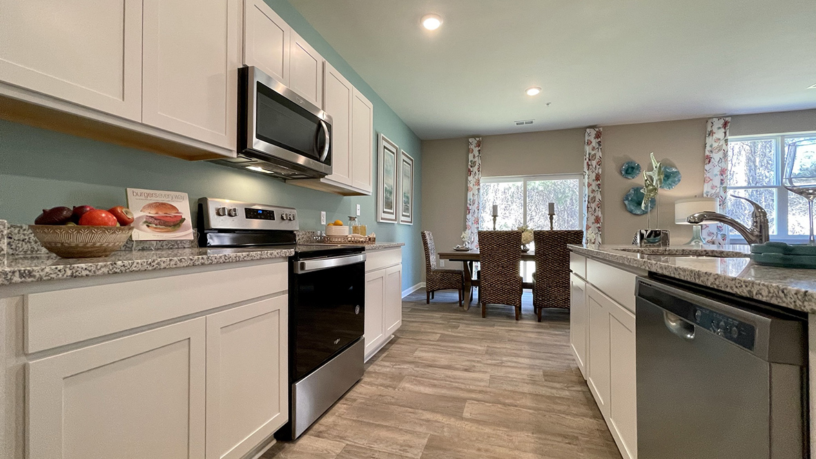 The stainless steel appliances are included.