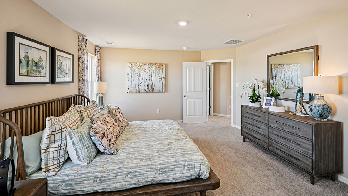 The primary bedroom has plenty of room for all your furniture.