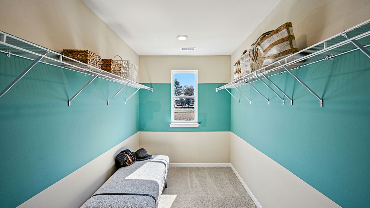 The walk-in closet is huge.