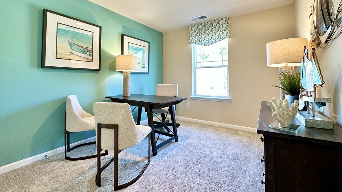 A guest bedroom could be used as an office.