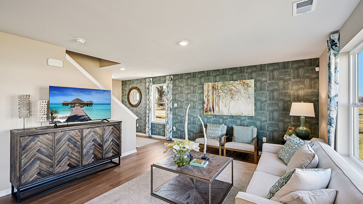 Take the stairs to the bedrooms upstairs.