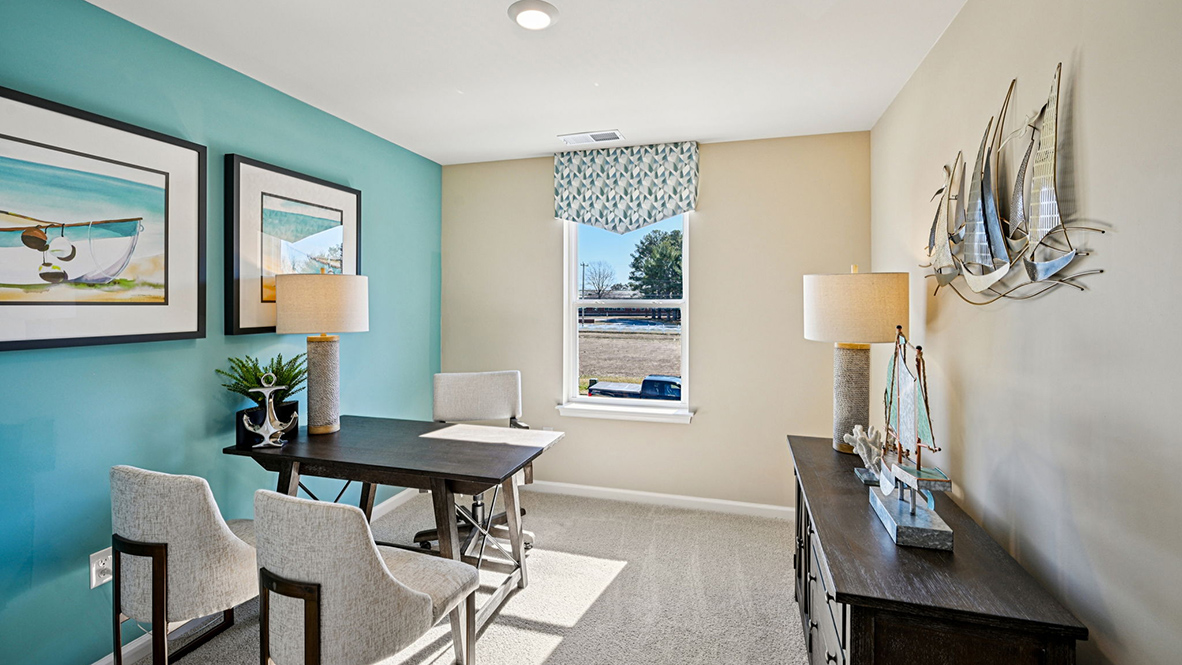 A guest bedroom could be used as an office.