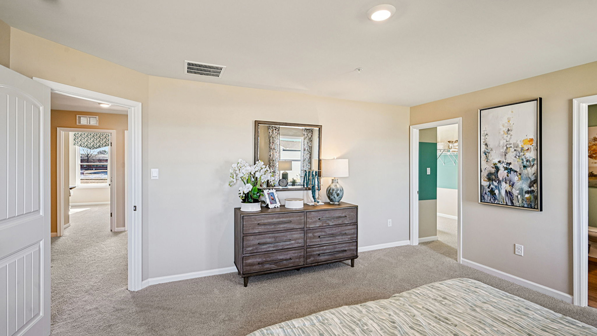 The primary bedroom has plenty of room for all your furniture.