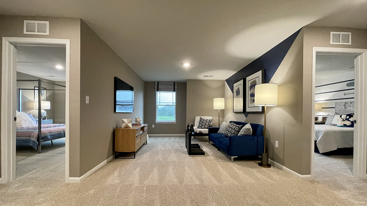 The expansive open loft upstairs allows for everyone to have their own space.