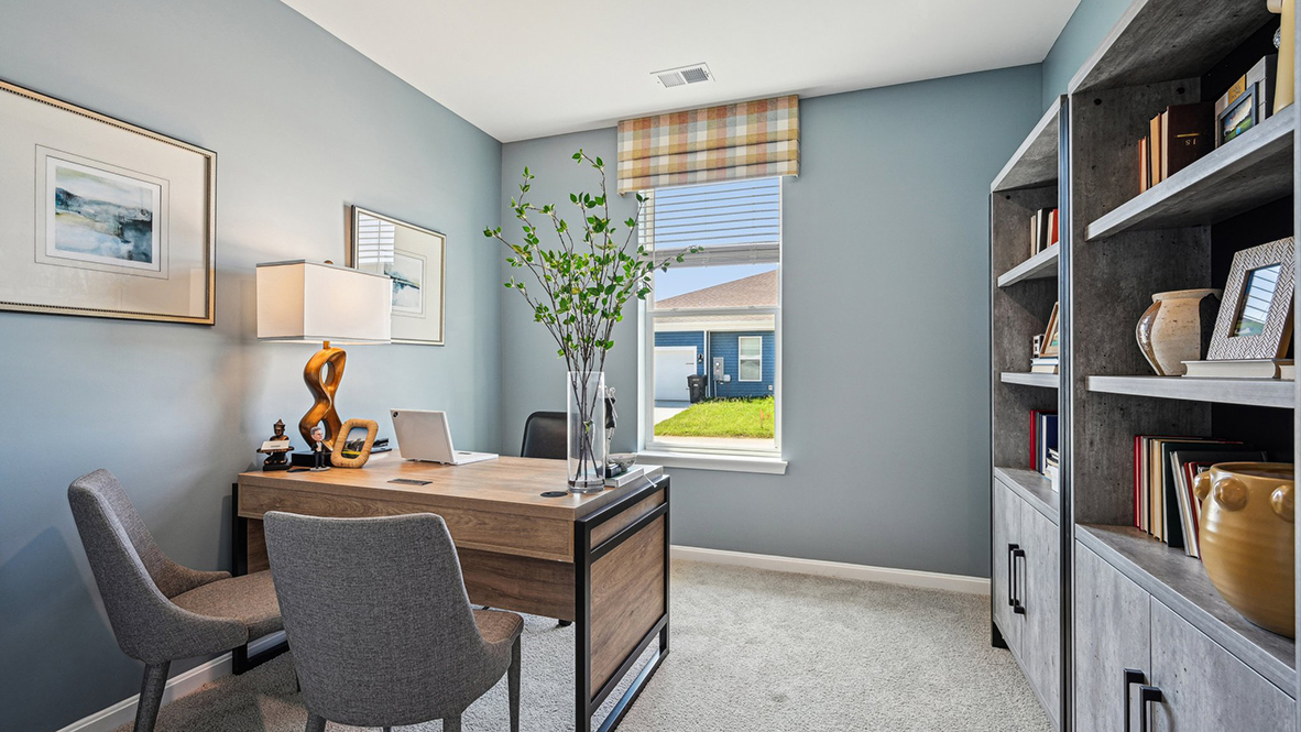 A secondary bedroom could be used as a home office.