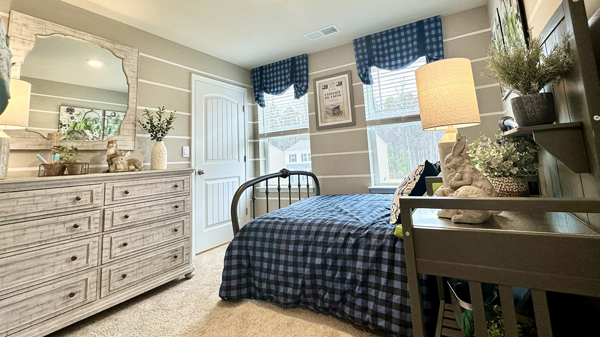 The two additional bedrooms share the second full bathroom.