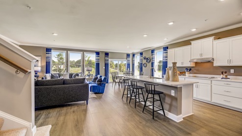 The foyer unfolds into a sought-after open-concept living space.
