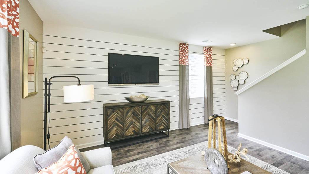 As you make your way up the stairs that are nestled in the corner of the great room you will find a vast landing.