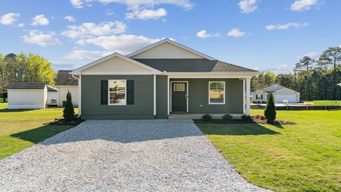 The Perry model home with a front porch.