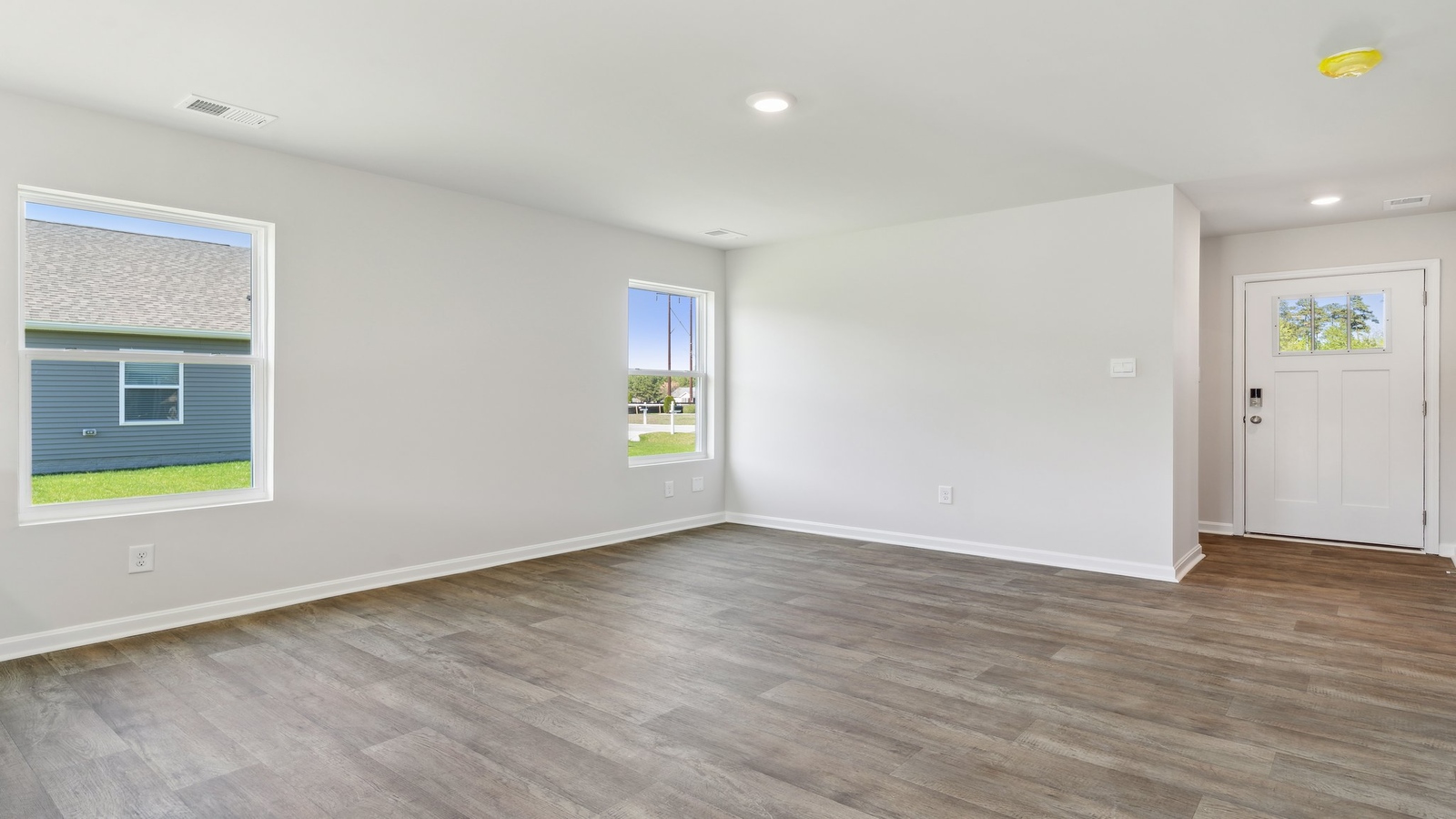 The living room has natural light.