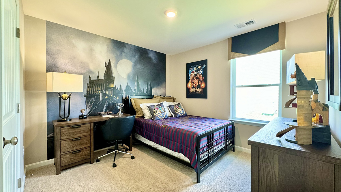 Two roomy, secondary bedrooms are in the front of the house.