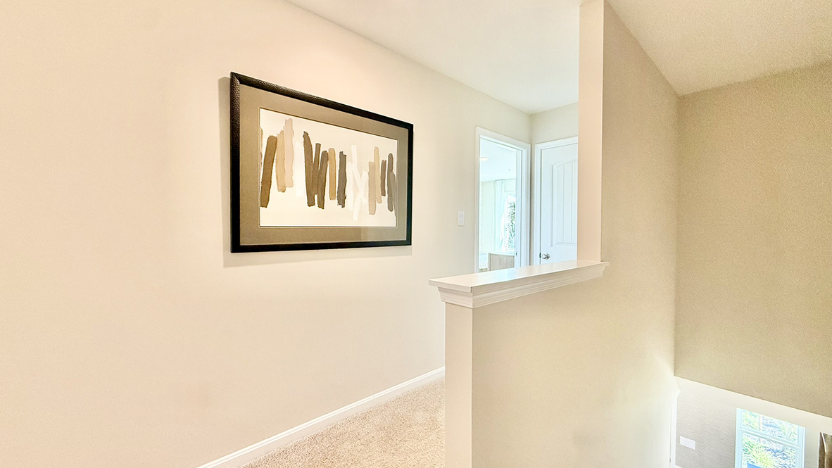 The stairs lead you to a landing area.