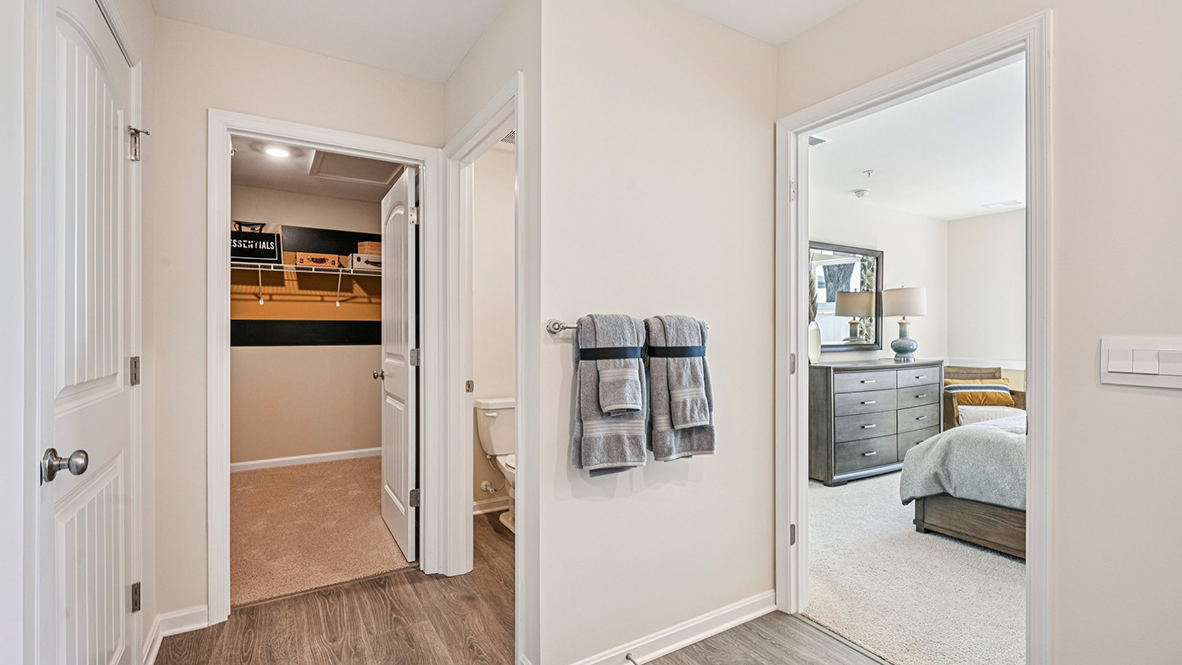 The primary bedroom is off the living area.