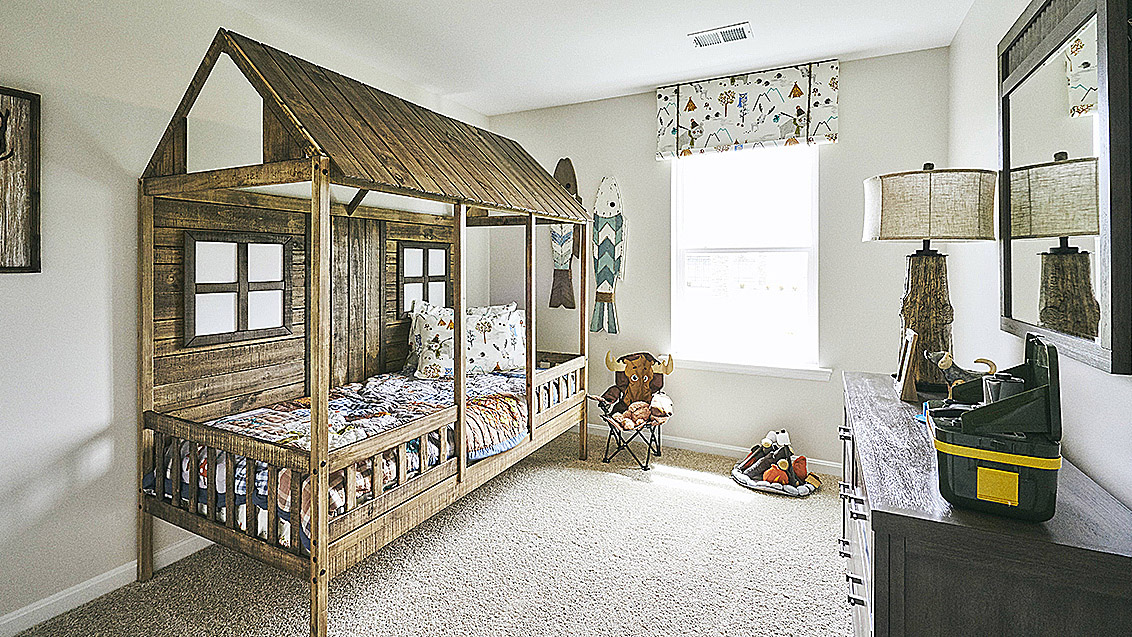 Two secondary roomy bedrooms are located off the foyer and share a full bathroom.