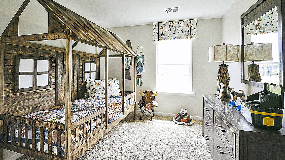 Two secondary roomy bedrooms are located off the foyer and share a full bathroom.