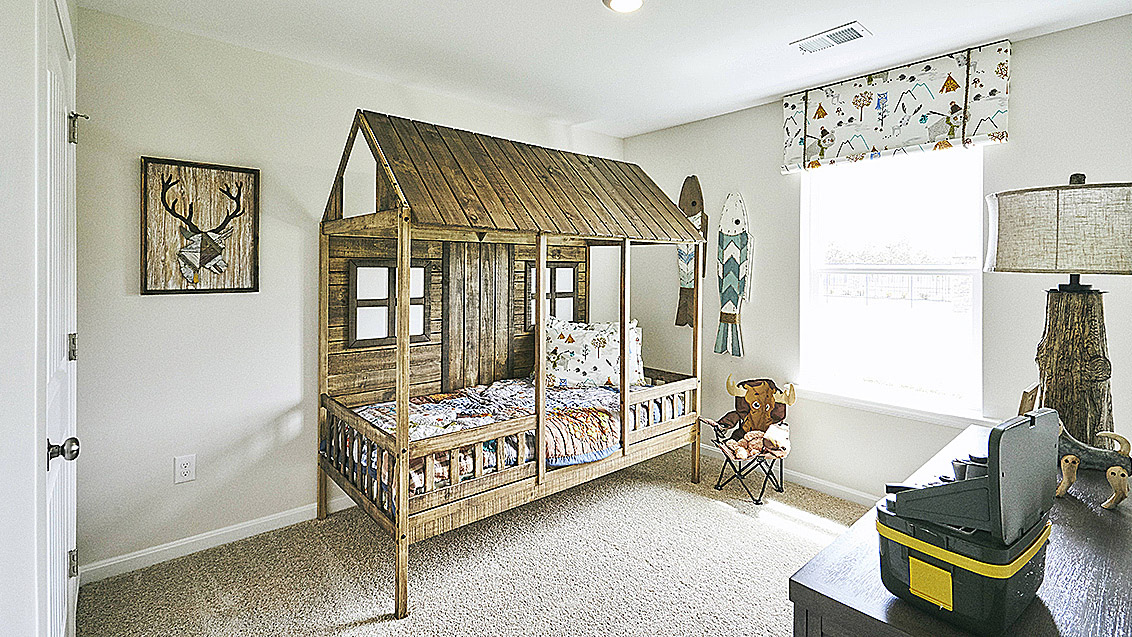 Two secondary roomy bedrooms are located off the foyer and share a full bathroom.