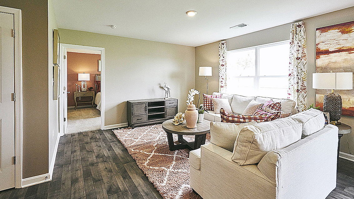 The oversized great room has an abundance of natural light.