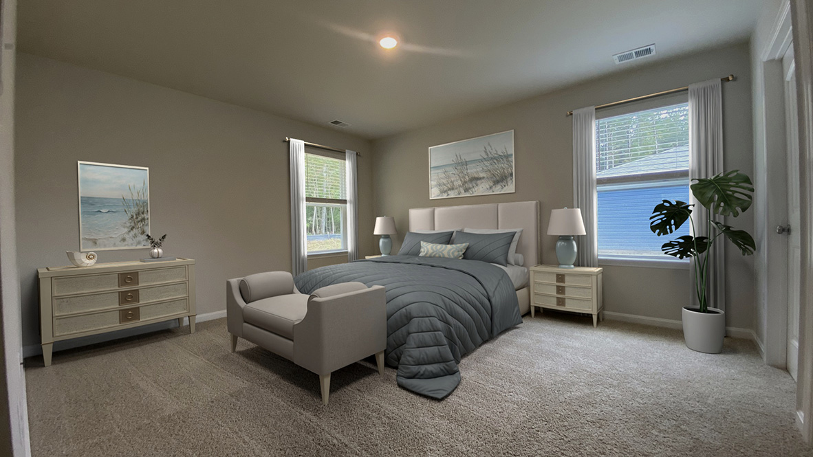The large owner’s suite is a retreat in the back of the home.