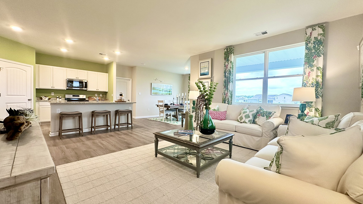 The living area is spacious and open.