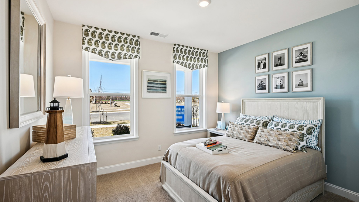 The guest bedroom is at the front of the home.